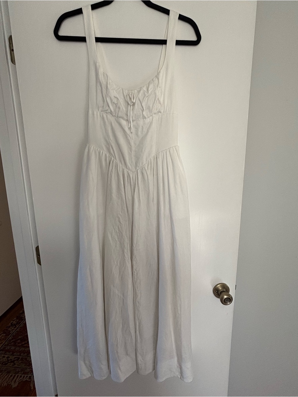 Reformation White Midi Tank Dress with Scoop Neck